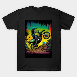 Dirt Bike Comic Book Style T-Shirt